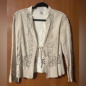 Cabi 100% Suede Jacket with stunning Laser Cut design - size M